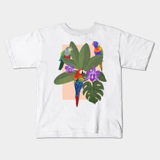 Tropical Bird Friends Kids T-Shirt